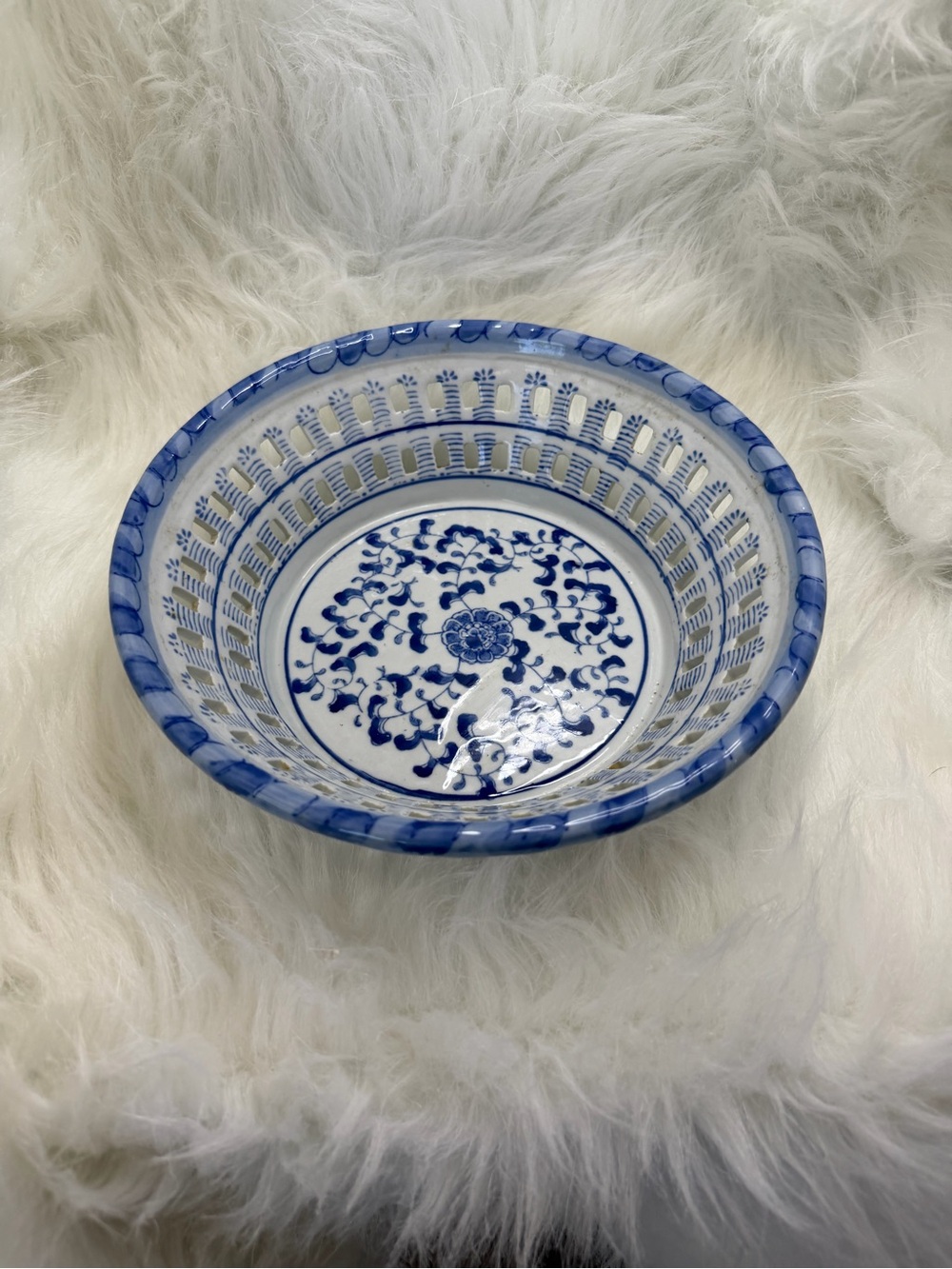 Blue and White Decorative Ceramic Bowl